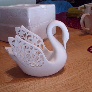 partylite pieeced camo swan 5 across 4 high